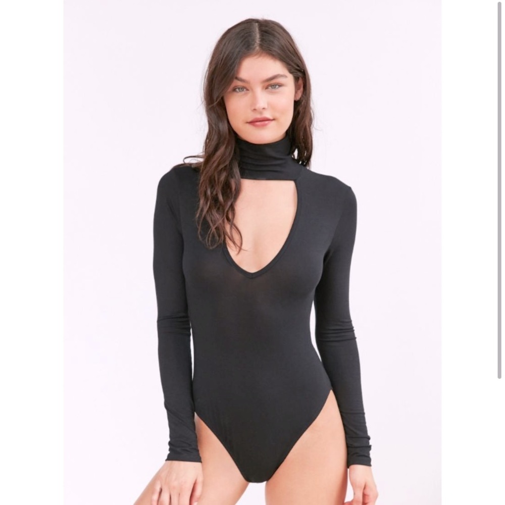 Urban Outfitters OFU Plunging Turtleneck Bodysuit